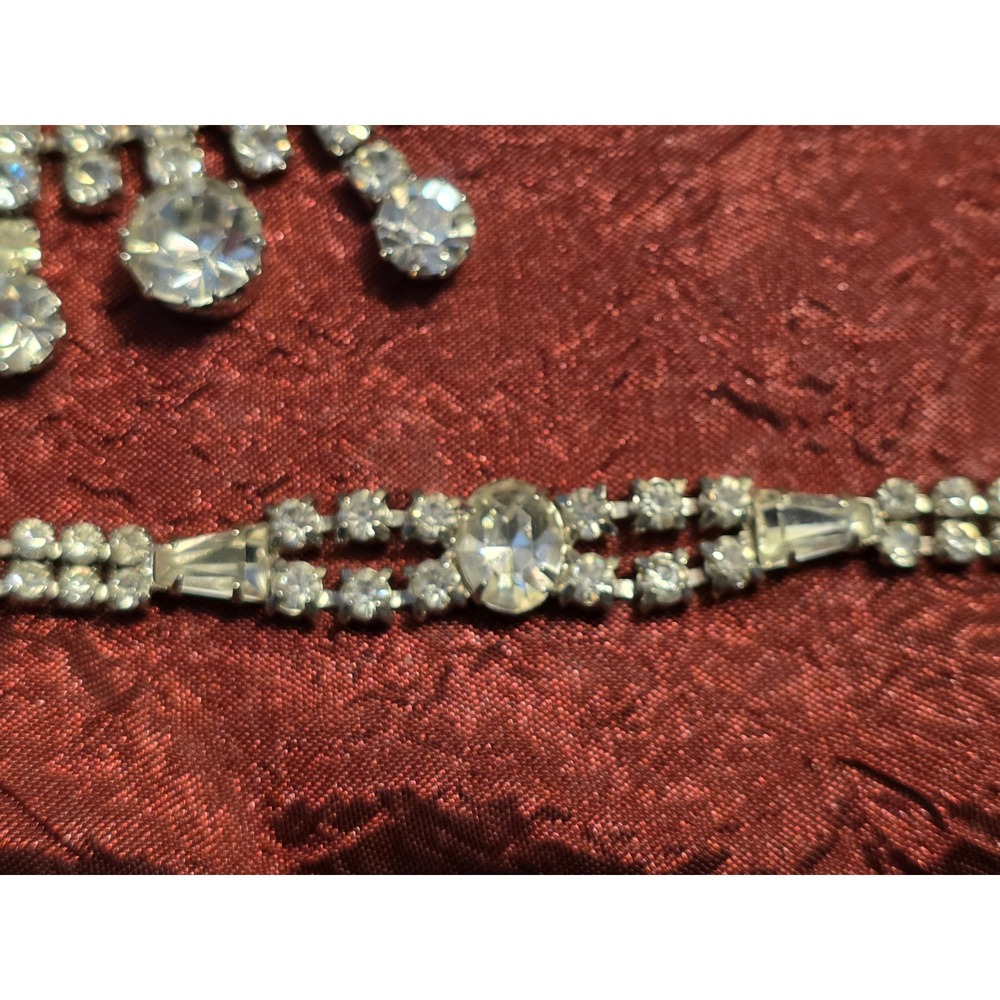 Signed La Rel Vintage Rhinestone Silver‎ Tone Tennis Bracelet 7" Art Deco Style